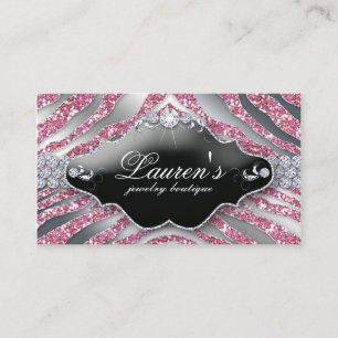 232 Bijoux Zebra Carte de visite Sparkle Pink SB