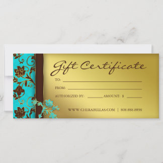 232 Certificats Cadeaux Salon Spa Gold Floral