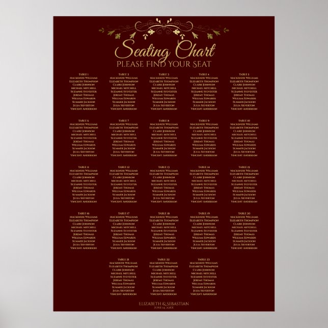 23 Tableau Gold & Auburn Brown Mariage Siating Cha (Devant)