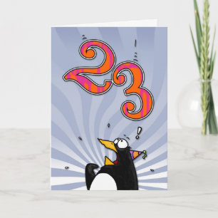 23e anniversaire - Carte de surprise de pingouin