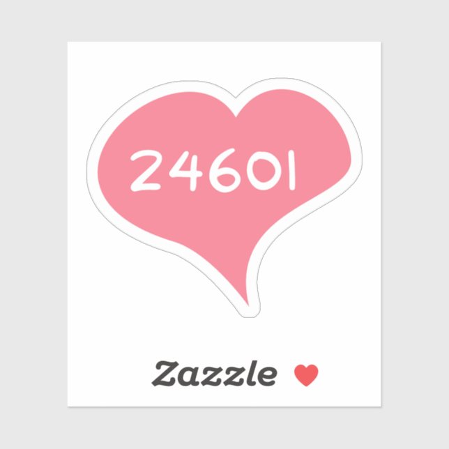 24601 Love Heart Vinyl Sticker (Feuille)