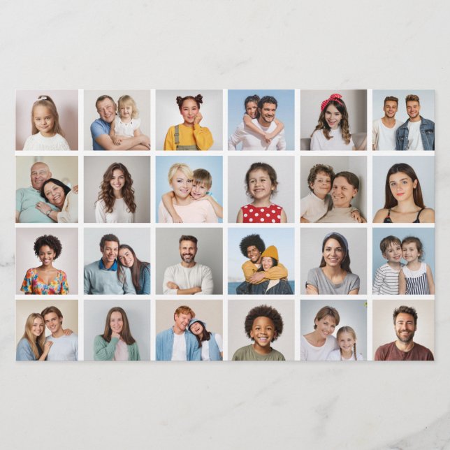 24 Collage Photo Carte/Flyer Editable Couleur (Devant)