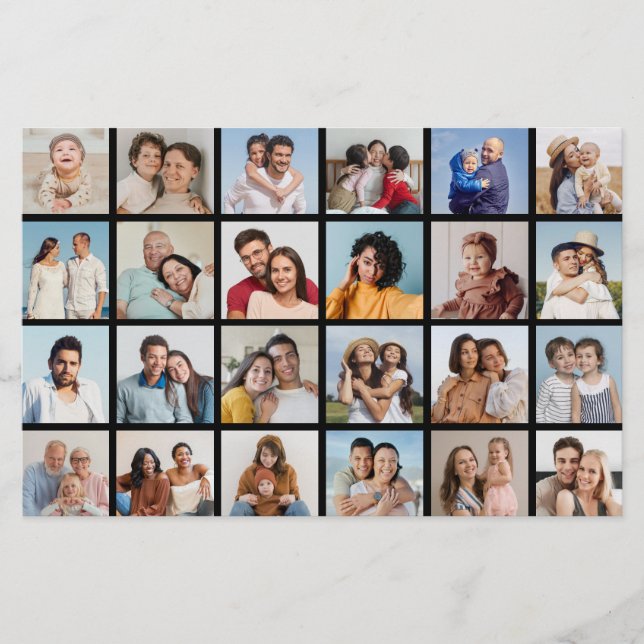 24 Collage Photo Carte/Flyer Editable Couleur (Devant)