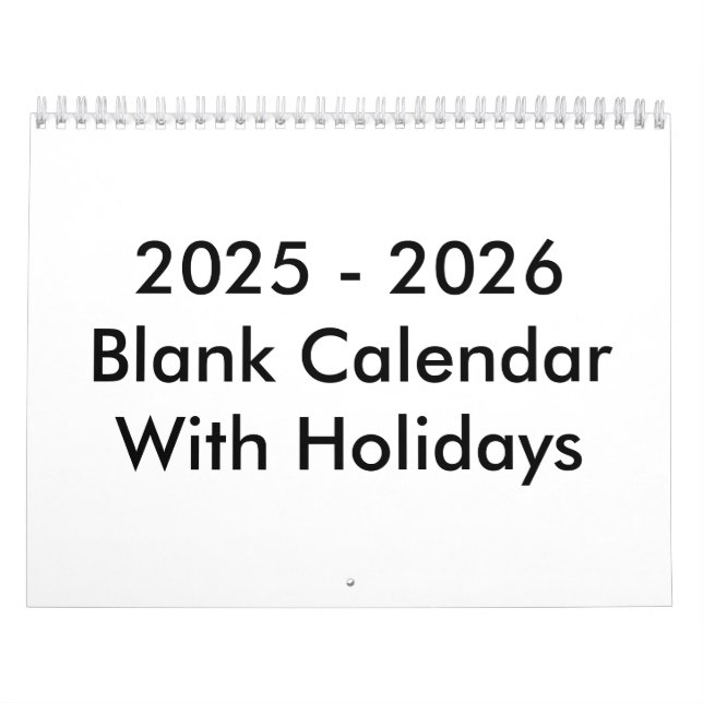 24 Mois Calendrier Blanc 2025 - 2026 Avec Vacances (Protection)