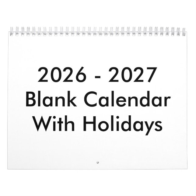 24 Mois Calendrier Blanc 2026-2027 Avec Vacances (Protection)