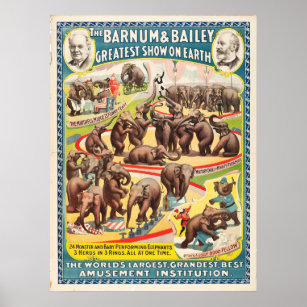 24 Monster et Baby Performing Elephants Poster
