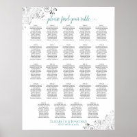24 Tableau Blanc et Turquoise Chic Mariage Tableau