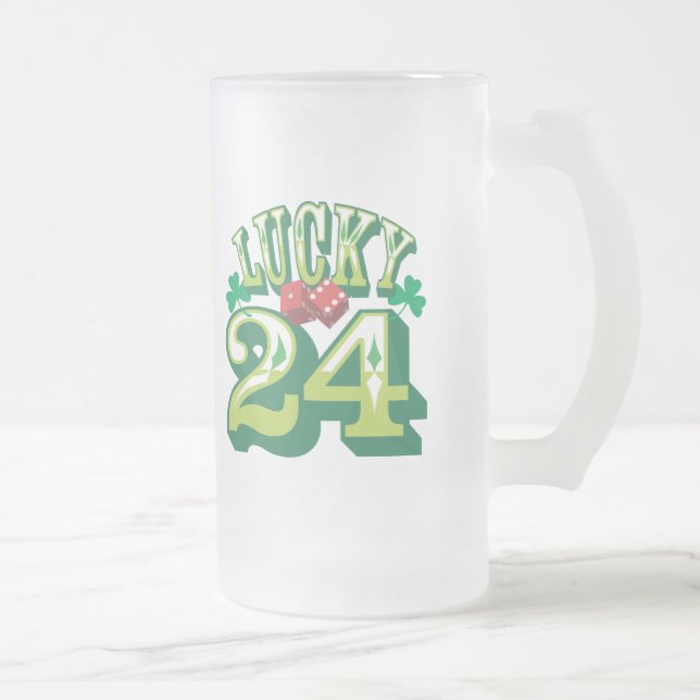 24 tasses de bière chanceuse en verre (Droit)