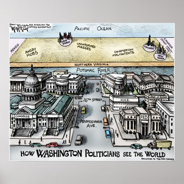 24" x 20", Poster - Vue de Washington, D.C. (Devant)