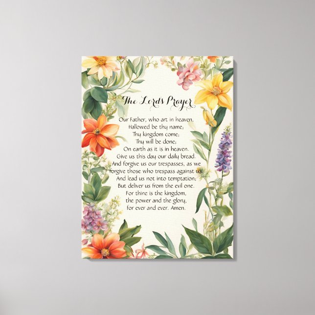 24 x 32 La toile de prière du Seigneur Imprimer (Recto)