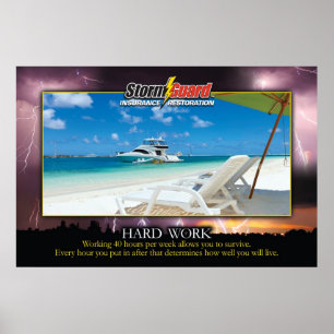 24 x 36" affiche de motivation de dur labeur de
