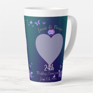 24e anniversaire du Mariage Mug latte bleue