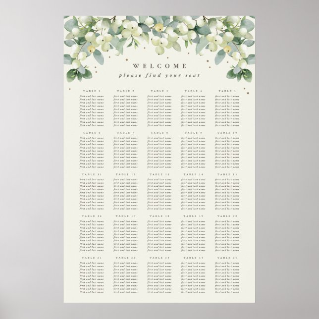 24x36" 25 Tableaux de 10 places Poster (Devant)