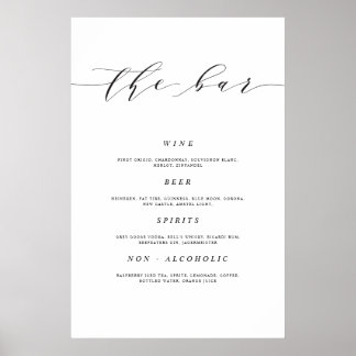24x36 Wedding Bar Sign Poster Print