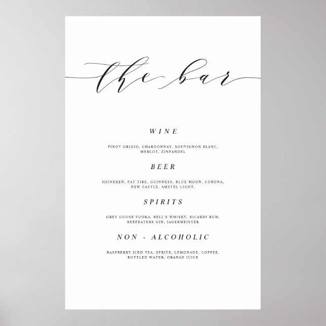 24x36 Wedding Bar Sign Poster Print (Devant)