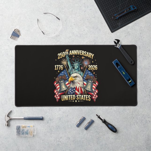 250 Ans Anniversaire Américain 1776-2026 Drapeau U (Poste de travail)