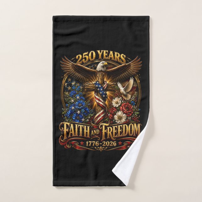 250 Ans De Foi Et De Liberté Amérique (Serviette à main)