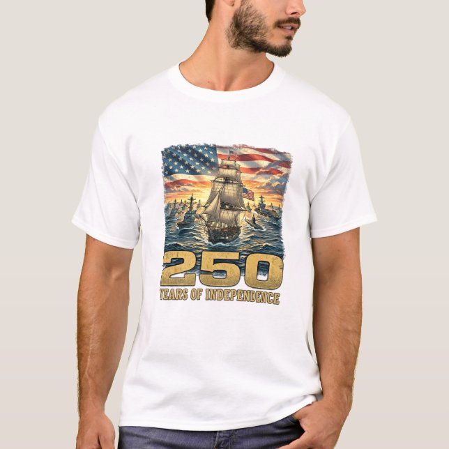250 Ans d'Indépendance : T-Shirt de l'Héritage Nav (Devant)