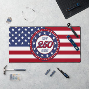 250e anniversaire d'Amérique avec le drapeau améri