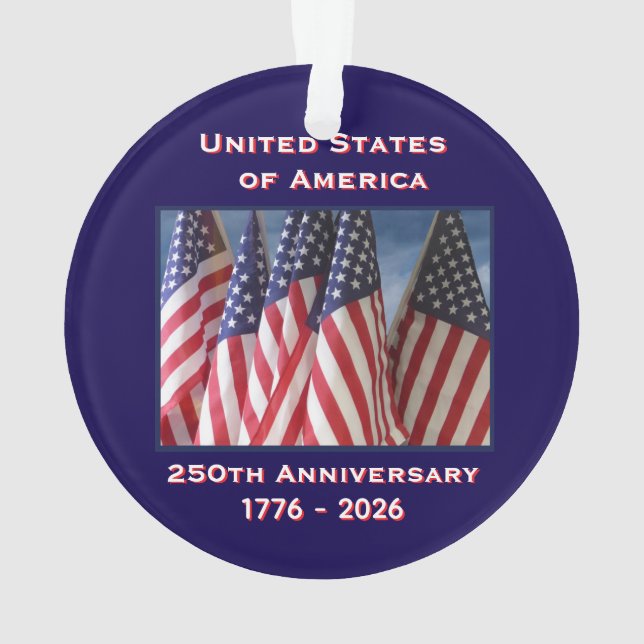 250e anniversaire USA drapeaux patriotiques acryli (dos)