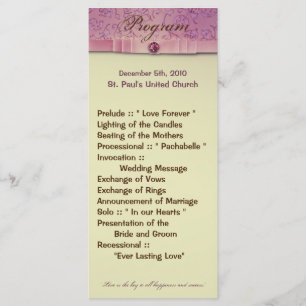 25 4x9 Programme de mariage Amethyst Jewel Embosse