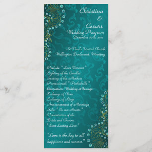 25 4x9 Programme de mariage Arabian Turquoise
