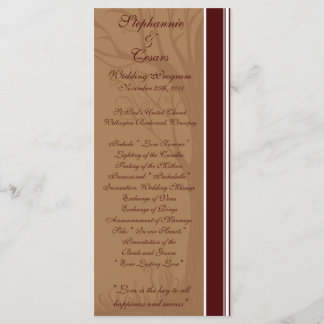 25 4x9 Programme de mariage Arbre d'automne
