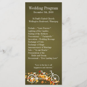25 4x9 Programme de mariage Automne Brown Double V