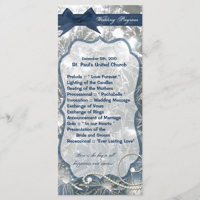 25 4x9 Programme de mariage Glace brisée hiver (Devant)