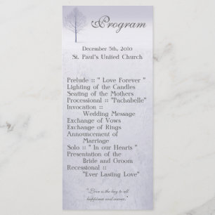 25 4x9 Programme de mariage Hiver Wonderland Arbre