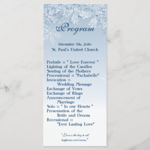 25 4x9 Programme de mariage Hiver Wonderland Trees