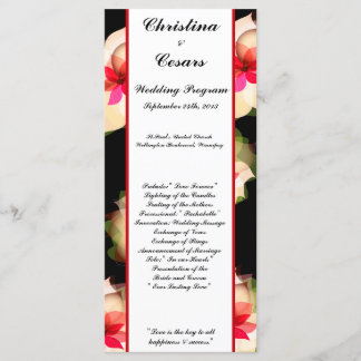 25 4x9 Programme de mariage Lotus coloré Fleur noi