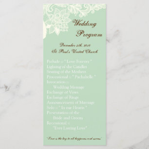 25 4x9 Programme de mariage Monnaie de dentelle vi