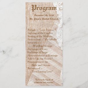 25 4x9 Programme de mariage Pays Dentelle mouchoir
