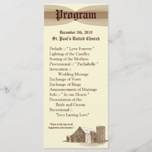 25 4x9 Programme de mariage Pays Vintage Grange Fa
