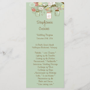 25 4x9 Programme de mariage Printemps Floral Mason