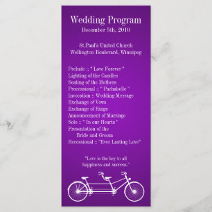25 4x9 Programme de mariage Purple Double Vélo