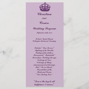 25 4x9 Programme de mariage Royal Purple Crown/Swi