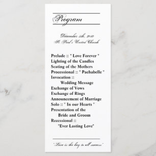 25 4x9 Programme de mariage Typographie moderne Jo