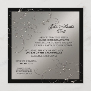 25 ans de fête, 25e anniversaire Invitation