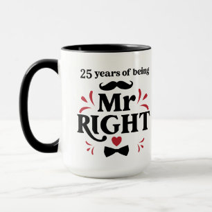 25 ans d'être M. le Mari droit Anniversaire Mug