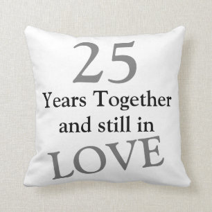 25 ans ensemble de 25ème de mariage coussin