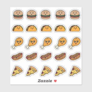25 autocollants de nourriture rapide Kawaii mignon