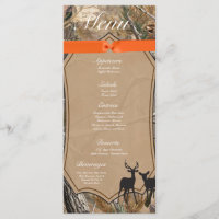 25 Cartes de menu Chasseurs Camo Camoflauge Deer