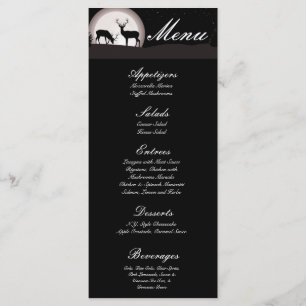 25 Cartes de menu Chasseurs Lune Deer Buck Doe