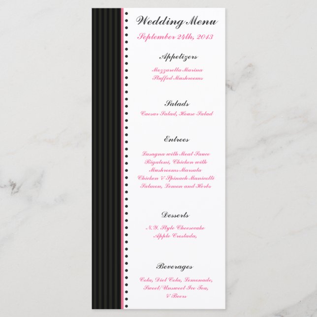 25 Cartes de menu Damas/Grilles Couronne rose rose (Devant)
