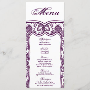 25 Cartes de menu Dentelles Damas Imprimer tissu M