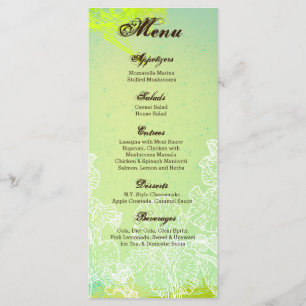 25 Cartes de menu Flux Hawaïen Hibiscus Printemps