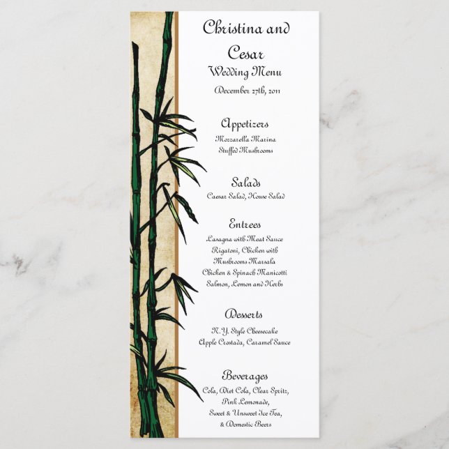 25 Cartes de menu Geisha (Devant)