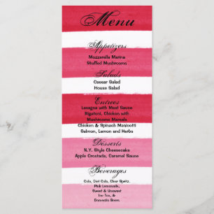 25 Cartes De Menu Ombre Stripe Pink Line Fade Wate